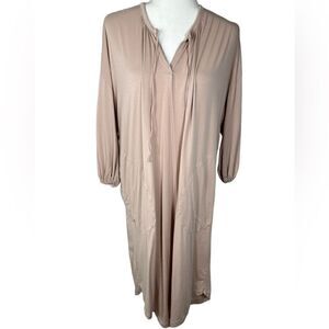Sunday In Bed German Nude Pink & Tan Loungewear Sleepwear Midi Dress